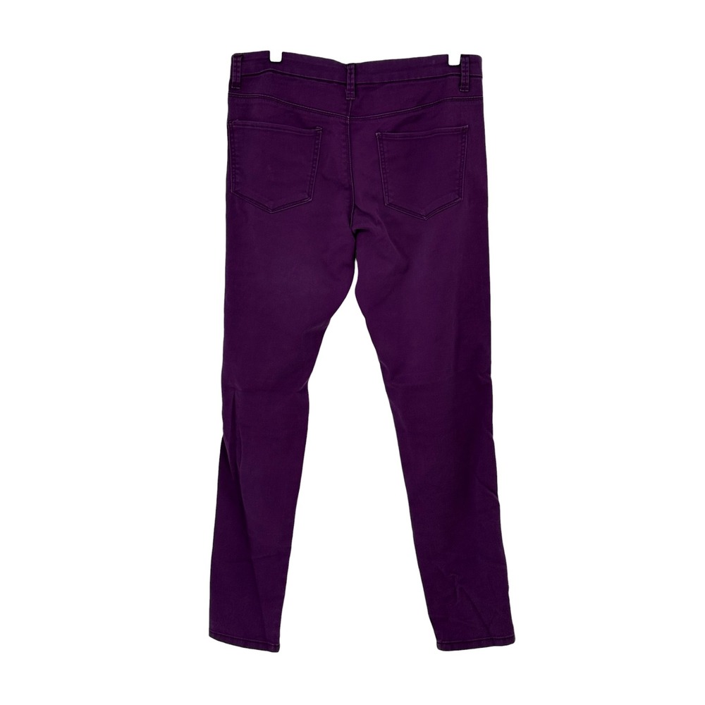 Celebrity Gold Skinny Pants Purple Stretch Mid Rise 8 - Picture 2 of 7